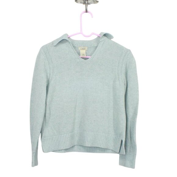 LL Bean Mint Green Cotton Blend Pullover Sweater Size S - Picture 1 of 9